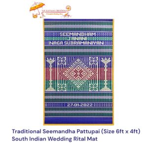 traditional seemandha pattupai – south indian wedding ritual mat (6 ft x 4 ft)
