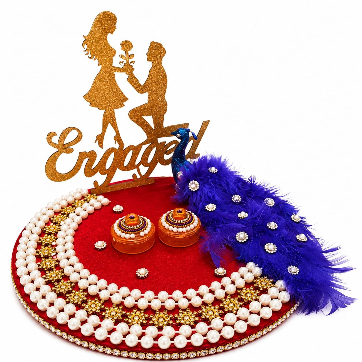 handmade engagement ring exchange ceremony tray for weddings design 15