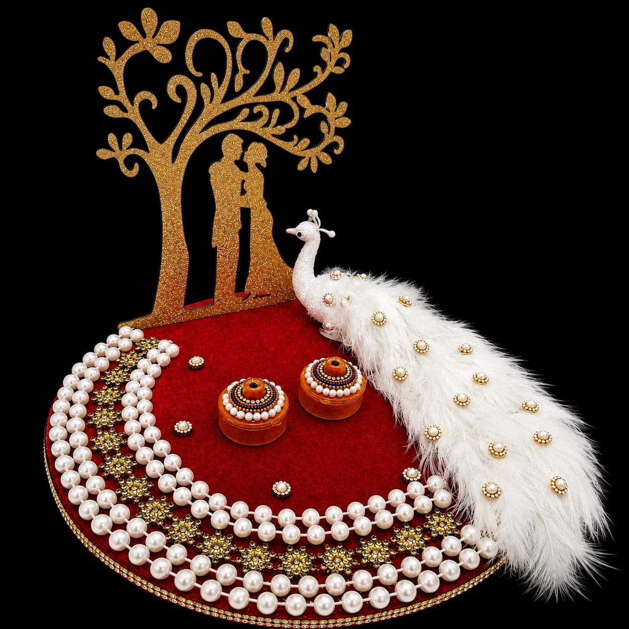 handmade engagement ring exchange ceremony tray for weddings design 11