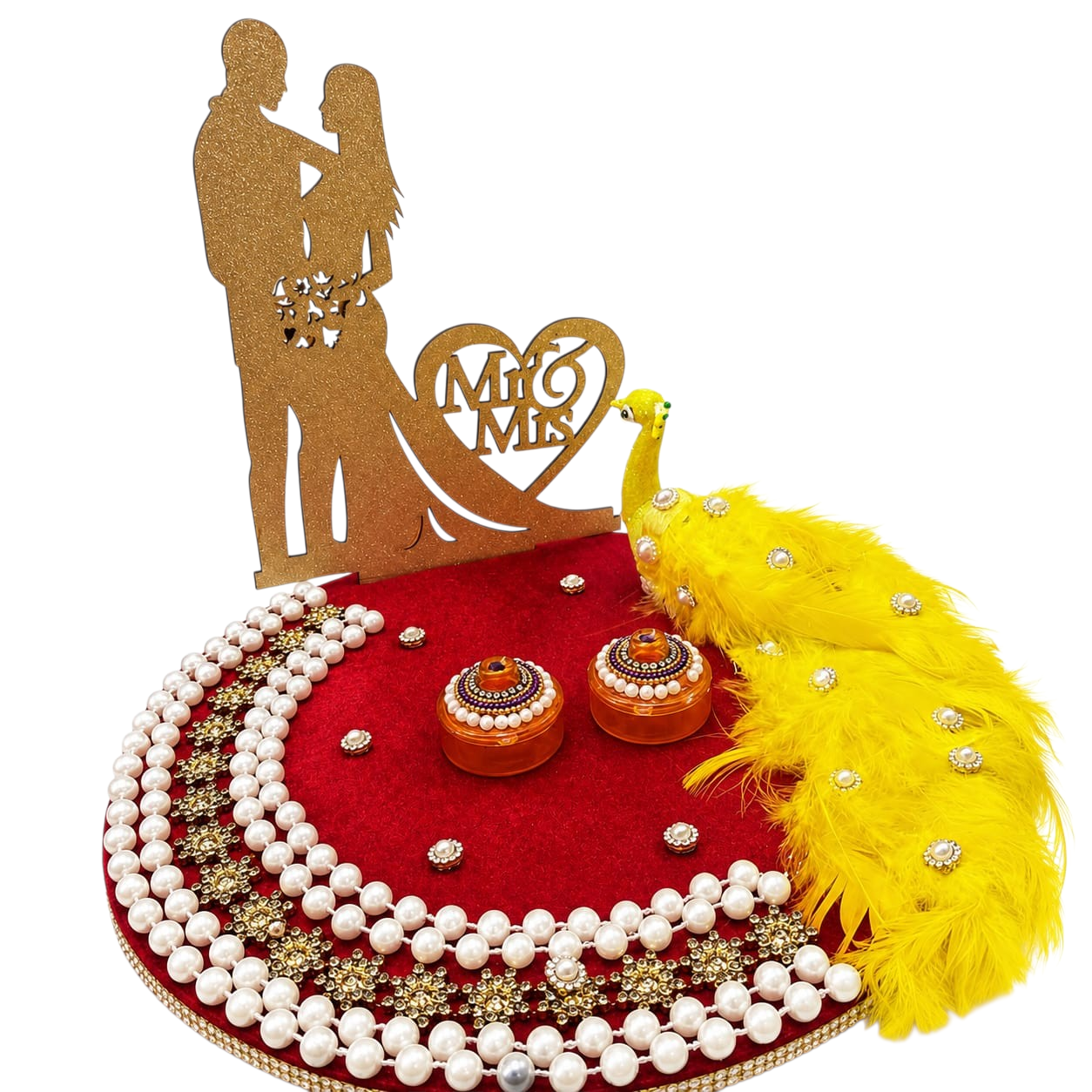 handmade engagement ring exchange ceremony tray for weddings design 12