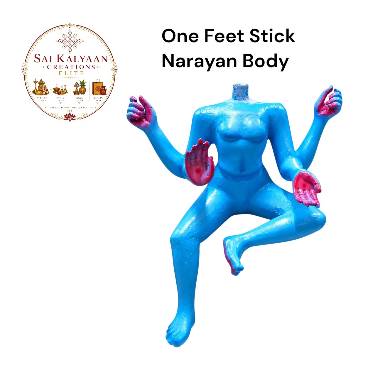 1 Ft Fibre Narayan Doll Body with Head Support Stick 1039202